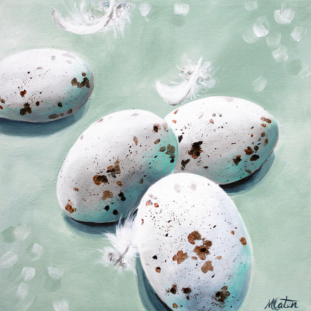 White Dotted Eggs - Fine Art Print